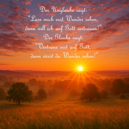 Glaube und du wirst Wunder sehen! Glaube und du wirst Wunder sehen!