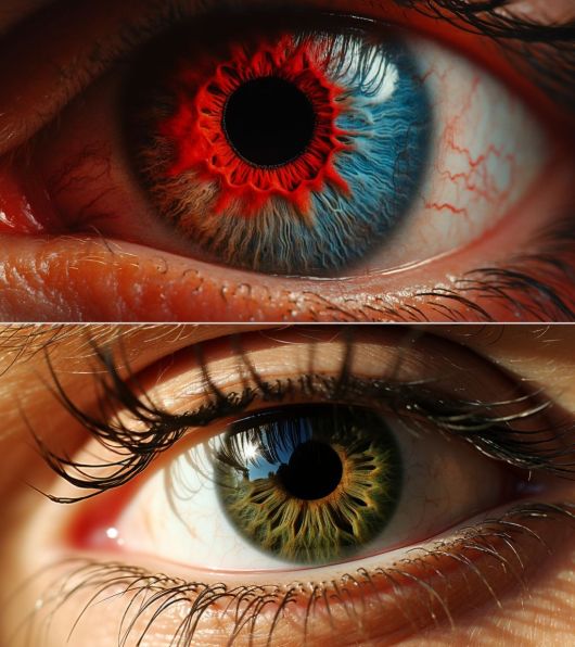 Krankes und gesundes Auge