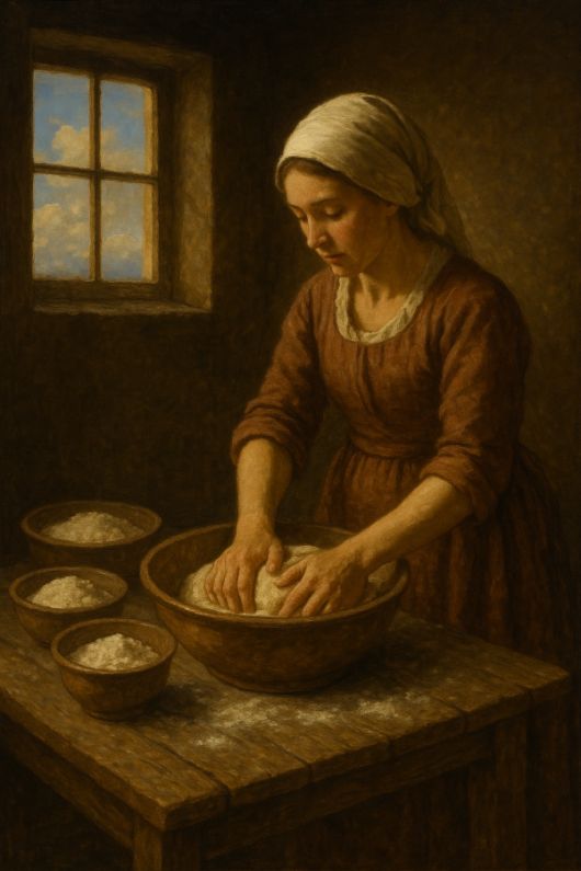 Sauerteig beim Brotbacken Sauerteig beim Brotbacken
