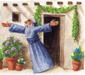 Willkommen Illustration von Annegert Fuchshuber in der Kinderbibel von Werner Laubi, Willkommen