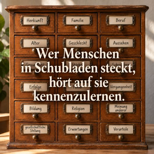 Wer Menschen in Schubladen steckt, ...
